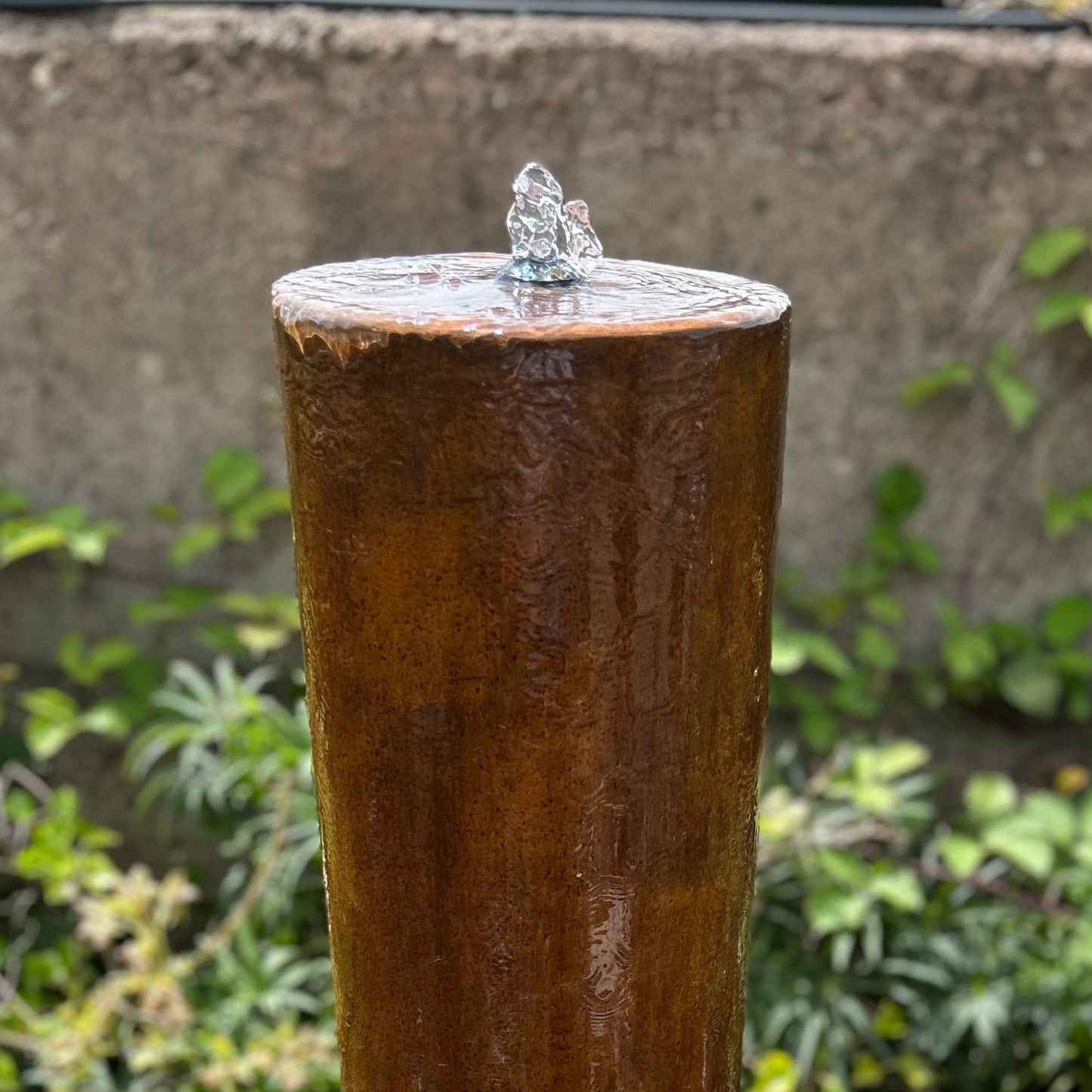Corten Steel Column Garden Water Feature
