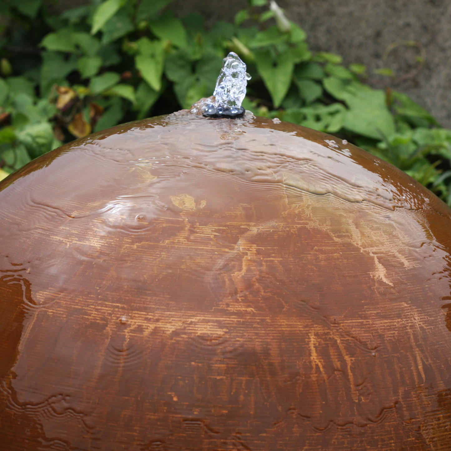 Corten Steel Sphere Garden Water Feature