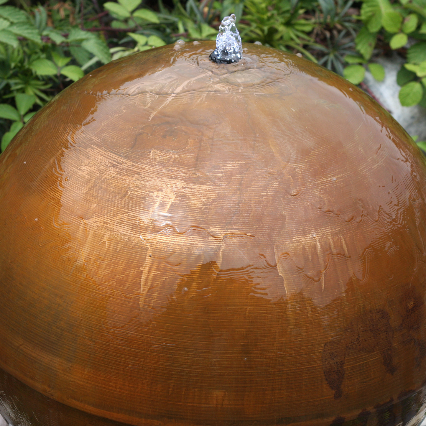 Corten Steel Sphere Garden Water Feature