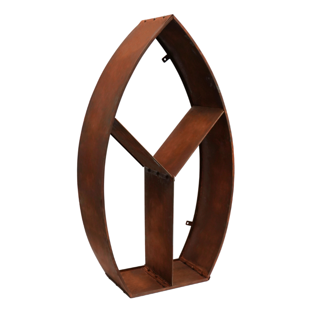 Leaf Arch Sculptural Log Storage Natural Rust