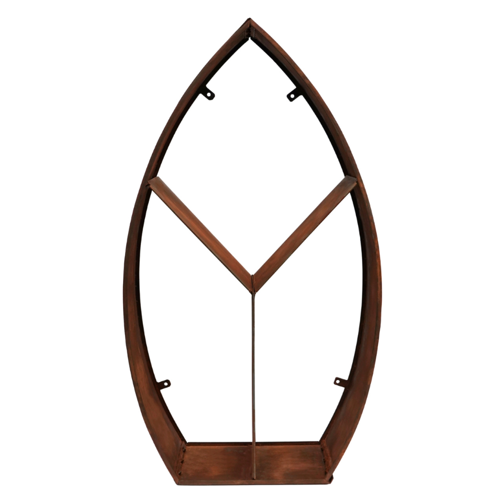 Leaf Arch Sculptural Log Storage Natural Rust