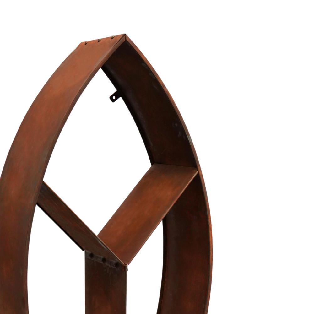 Leaf Arch Sculptural Log Storage Natural Rust
