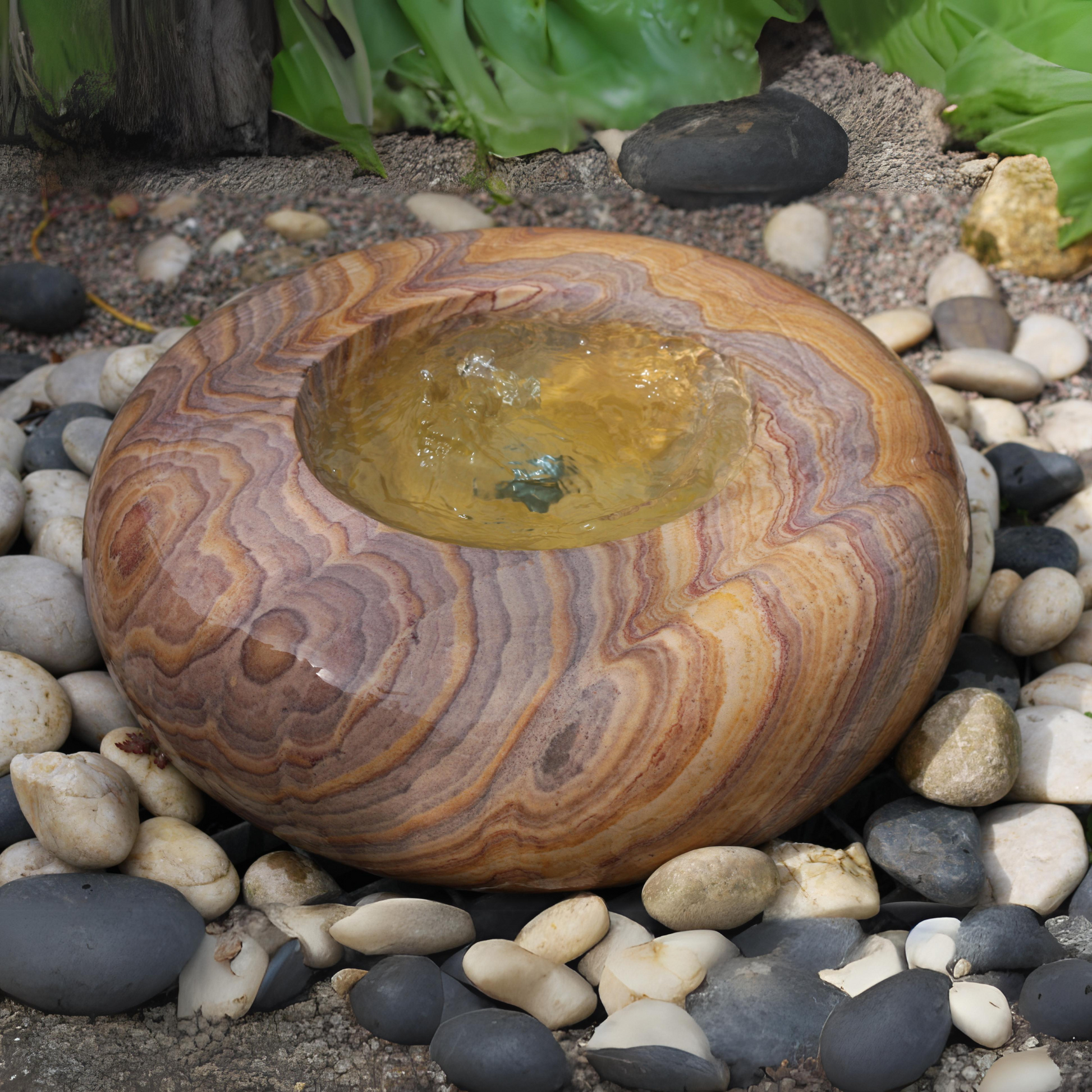 Rainbow Curved Edge Babbling Bowl Garden Water Feature