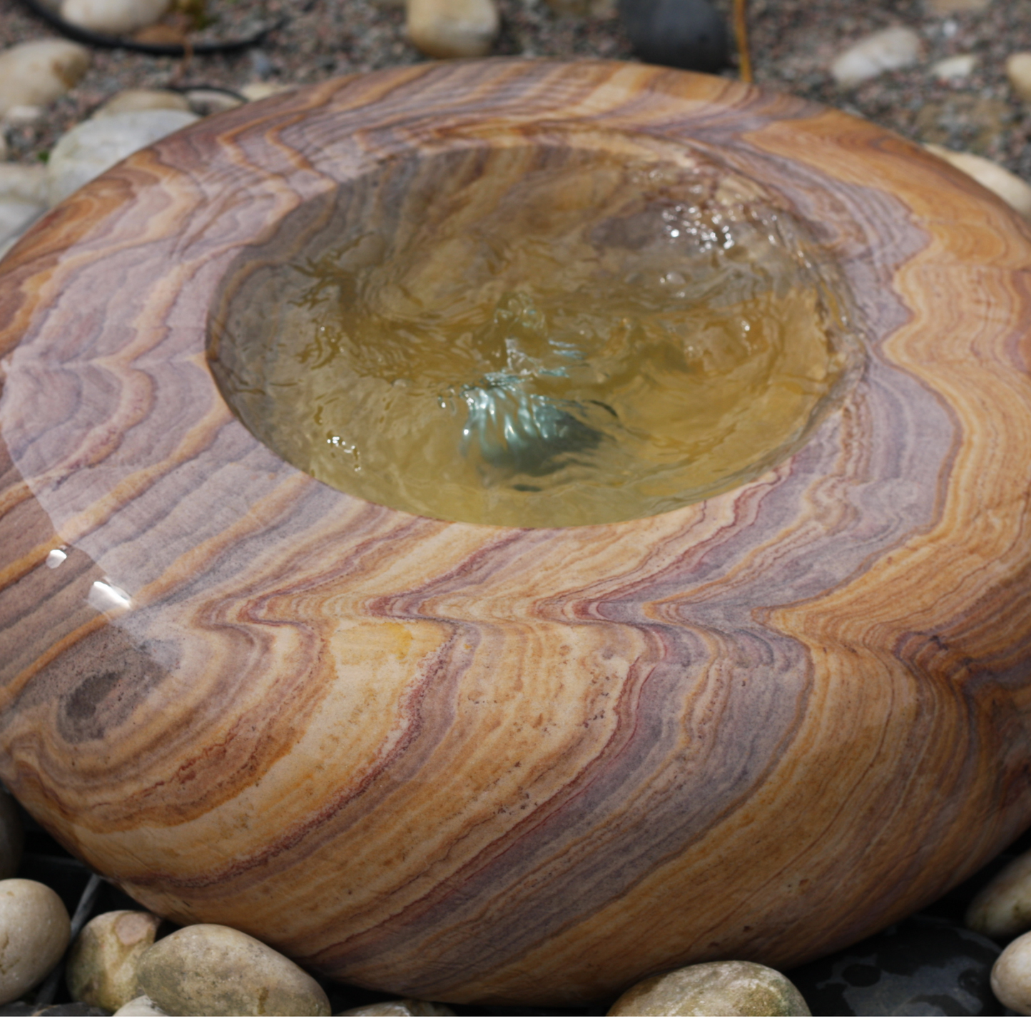 Rainbow Curved Edge Babbling Bowl Garden Water Feature