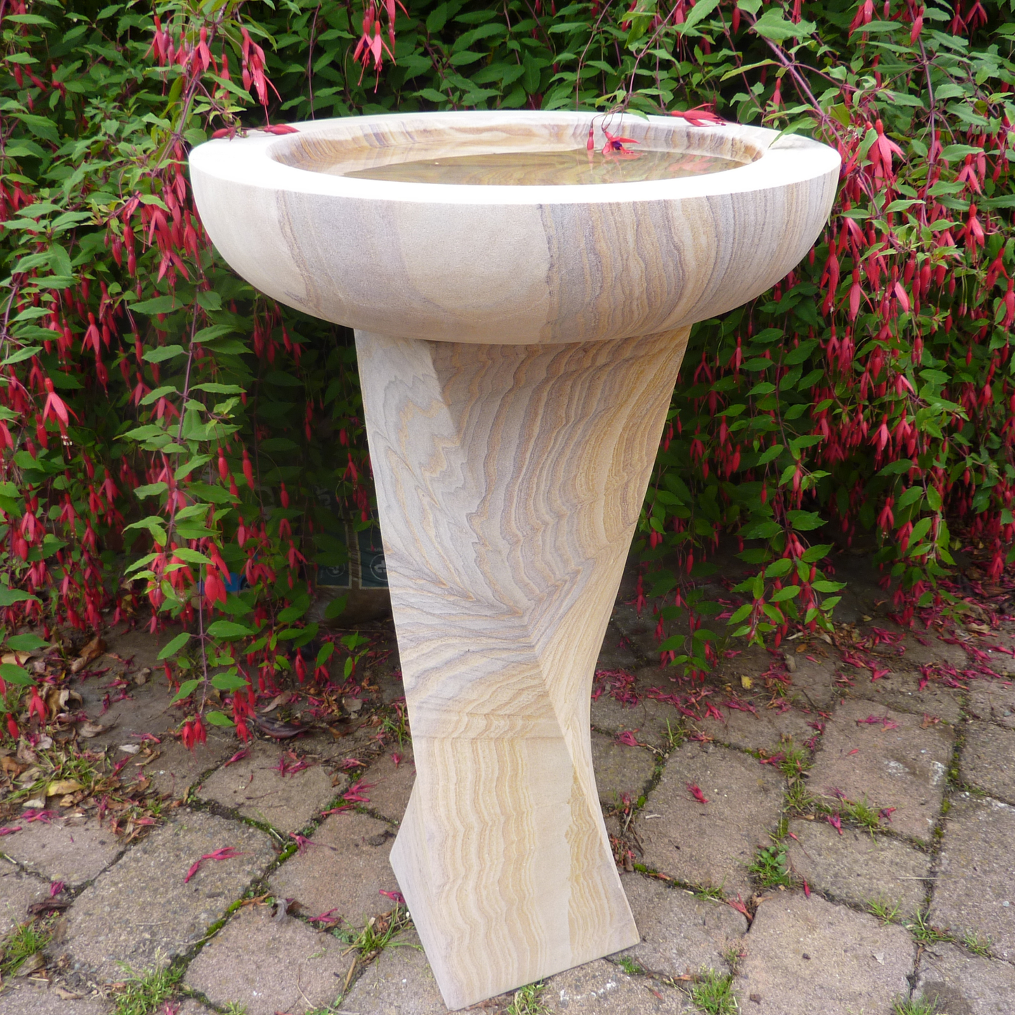 Rainbow Sandstone Bird Bath
