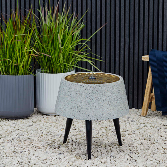 Solis Water Feature on Black Legs with Light Display