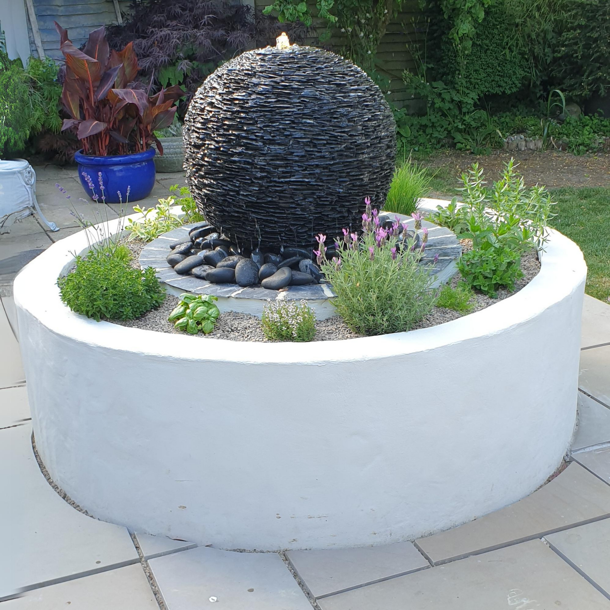 Slate Sphere Garden Water Feature