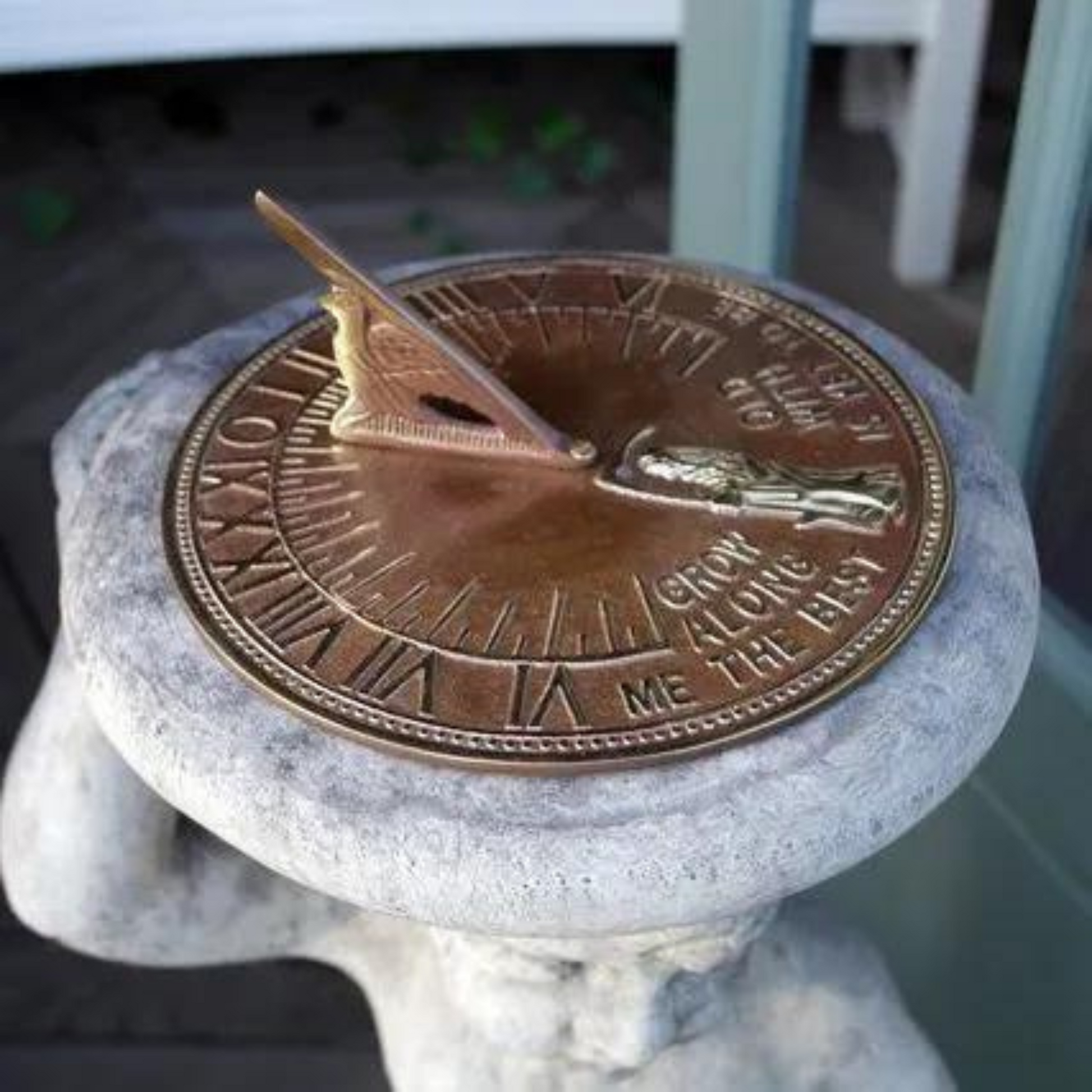 Victorian Stone & Aged Brass Sundial