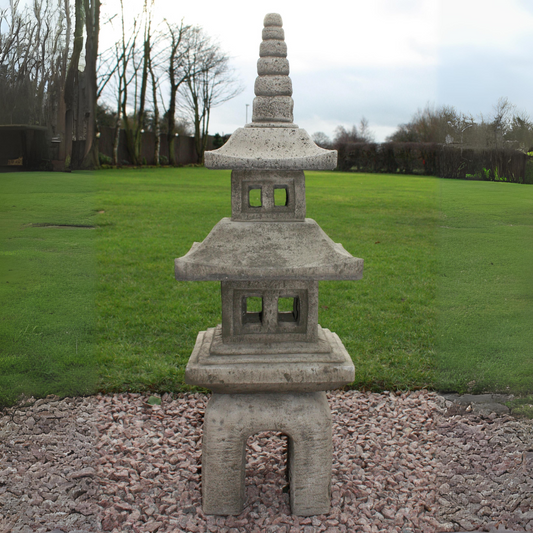 Four Piece Pagoda Oriental Garden Ornament