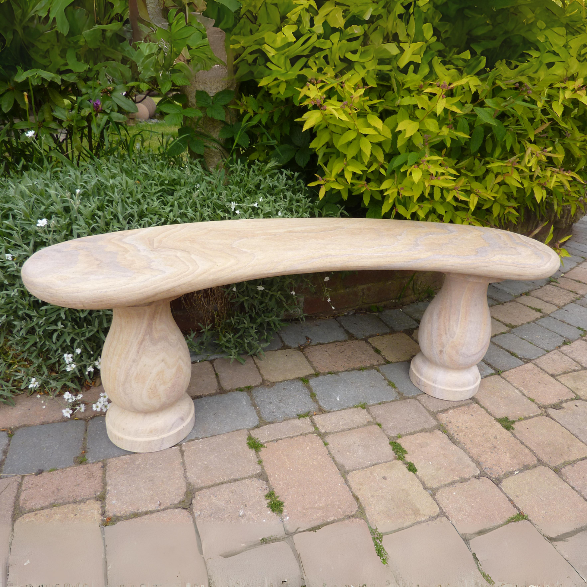 Cheltenham Curved Bench Classic Legs Rainbow Sand Stone