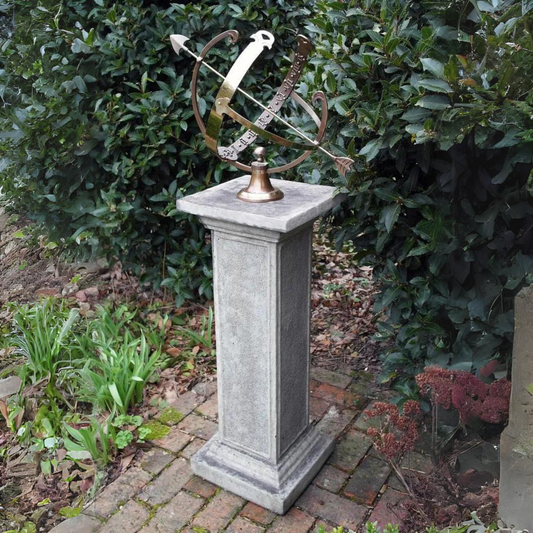 Athenian Armillary Stone & Brass Garden Ornament