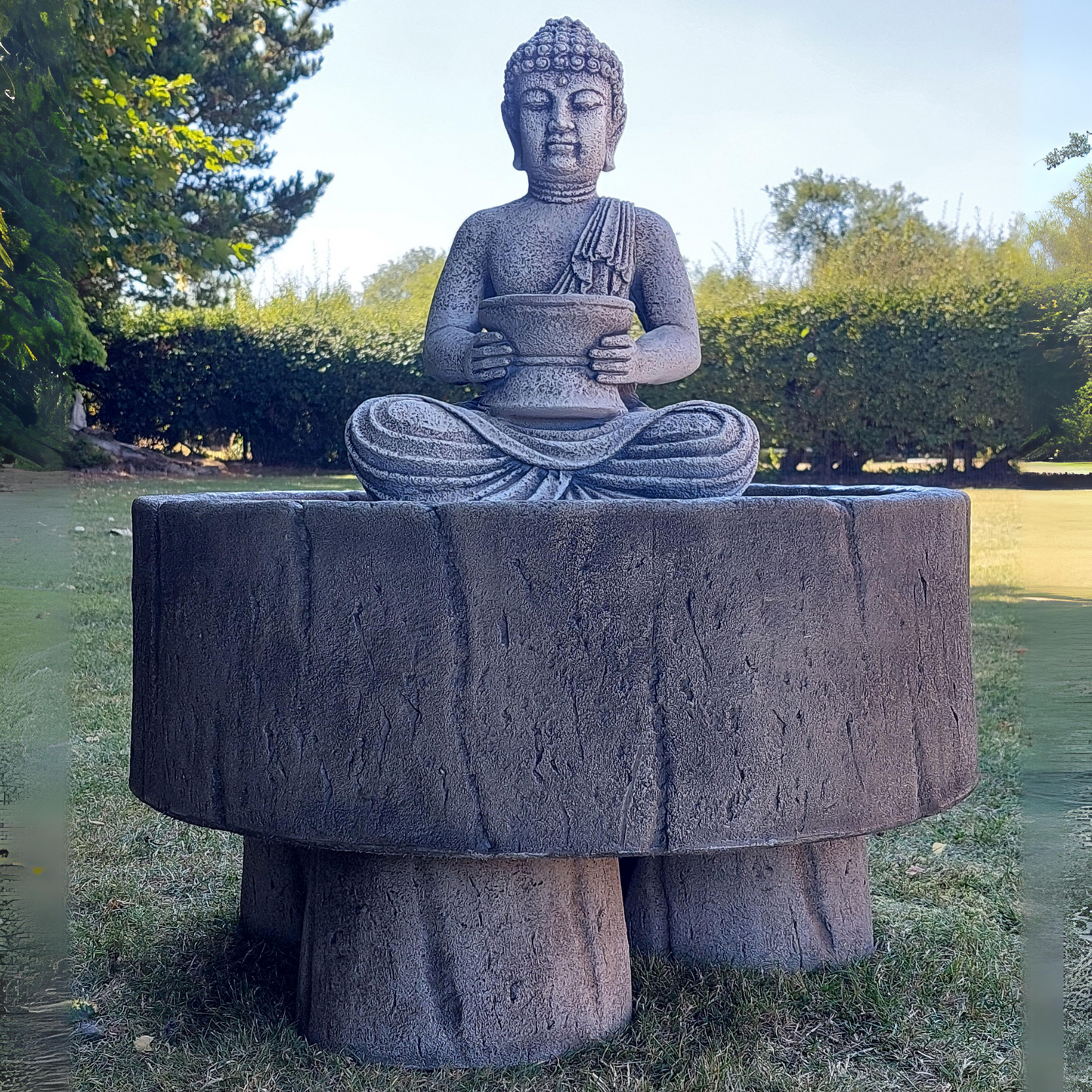 Buddha & Bowl Self Contained Stone Water Fountain