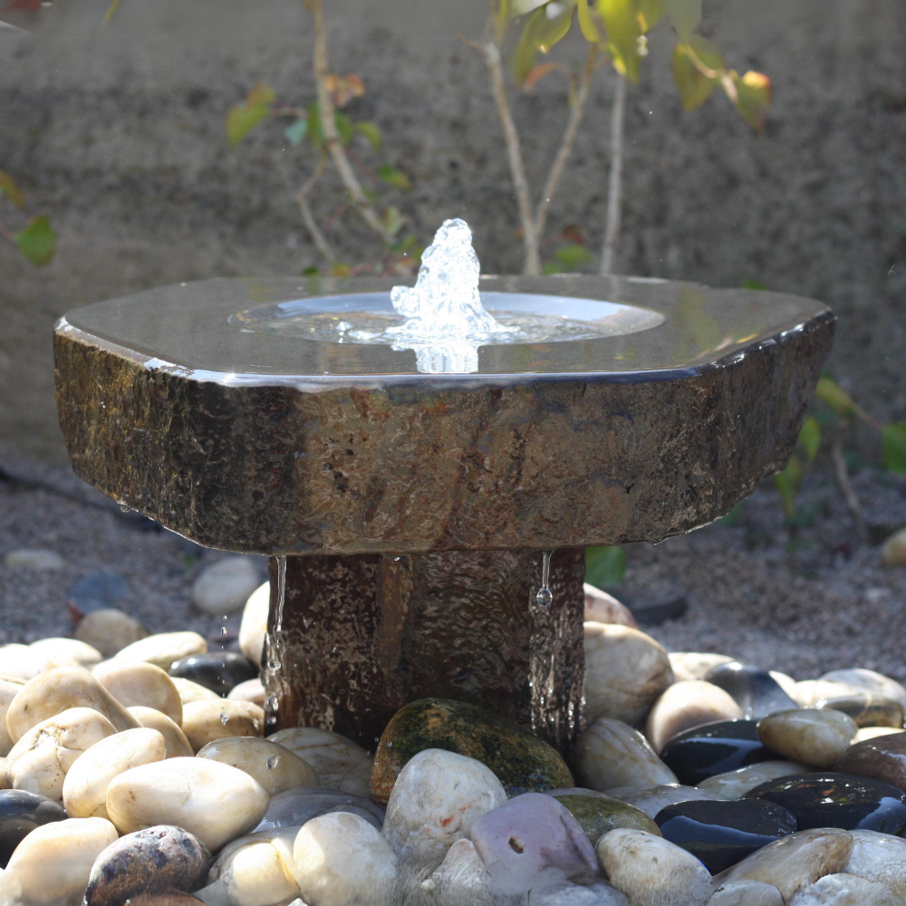 Babbling Basalt Water Feature on Plinth