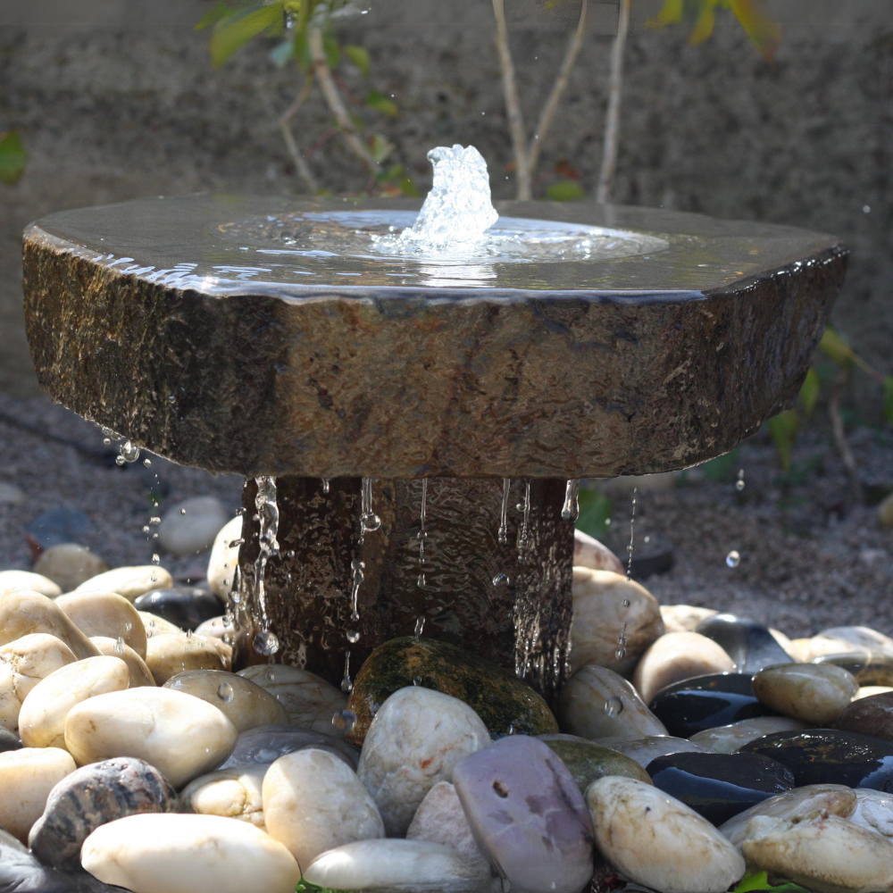 Babbling Basalt Water Feature on Plinth