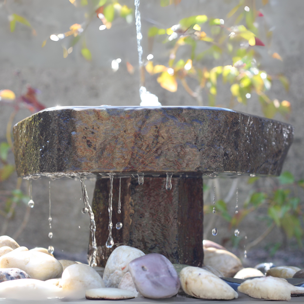 Babbling Basalt Water Feature on Plinth