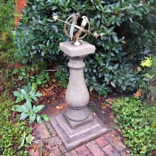 Baluster Medium Stone & Brass Armillary