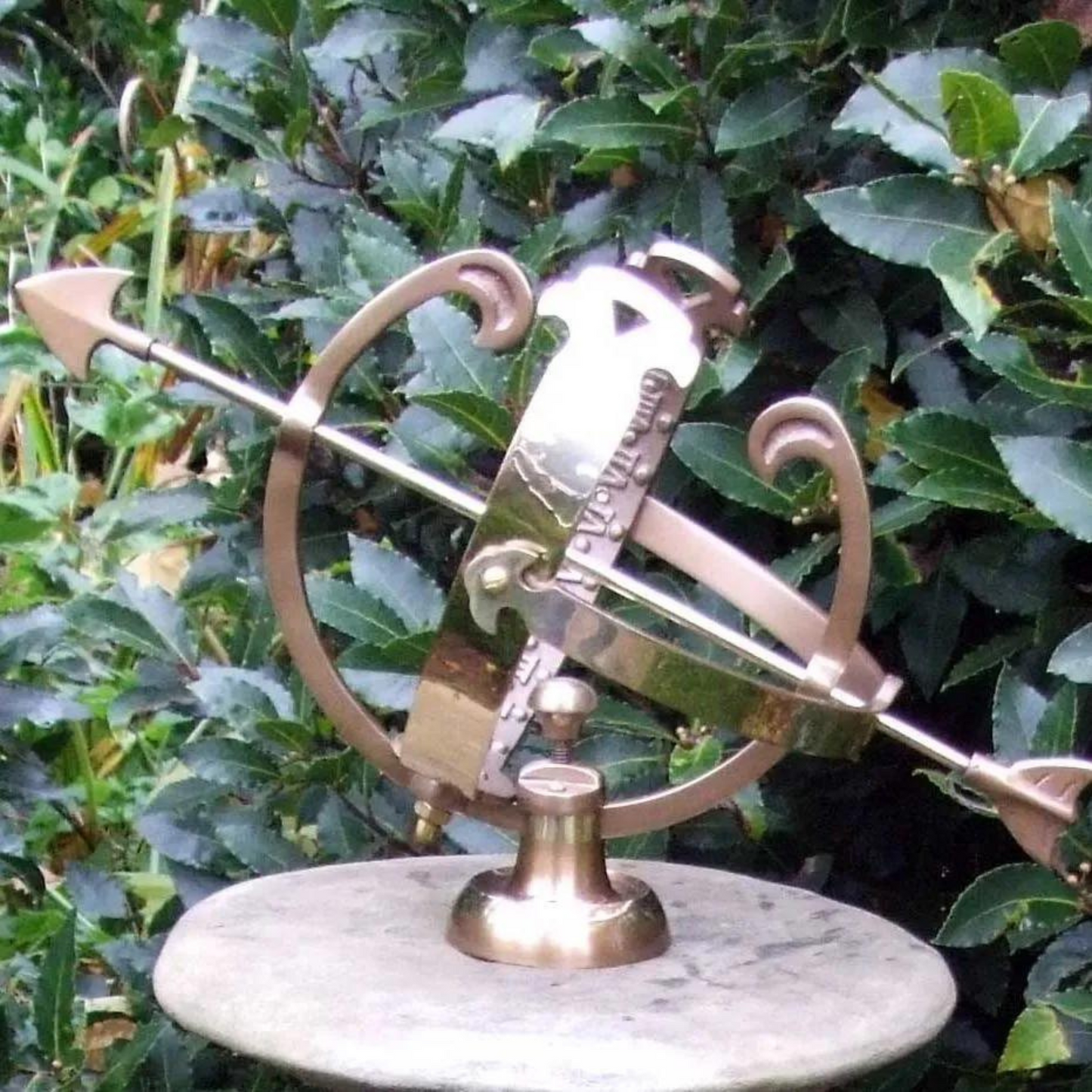 Baluster Medium Stone & Brass Armillary