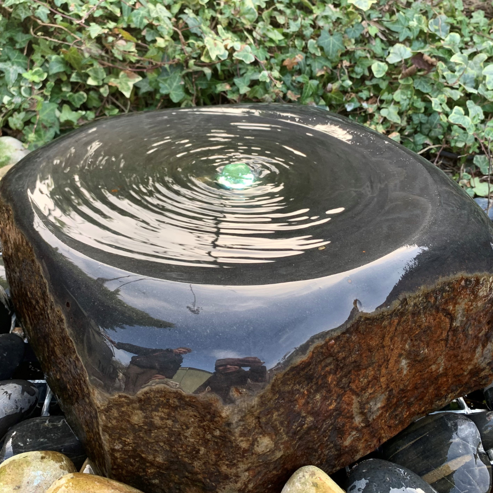 Basalt Water Feature with Rounded Corners