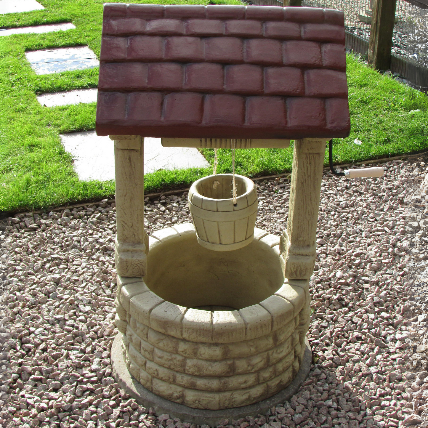 Stone Wishing Well Garden Ornament