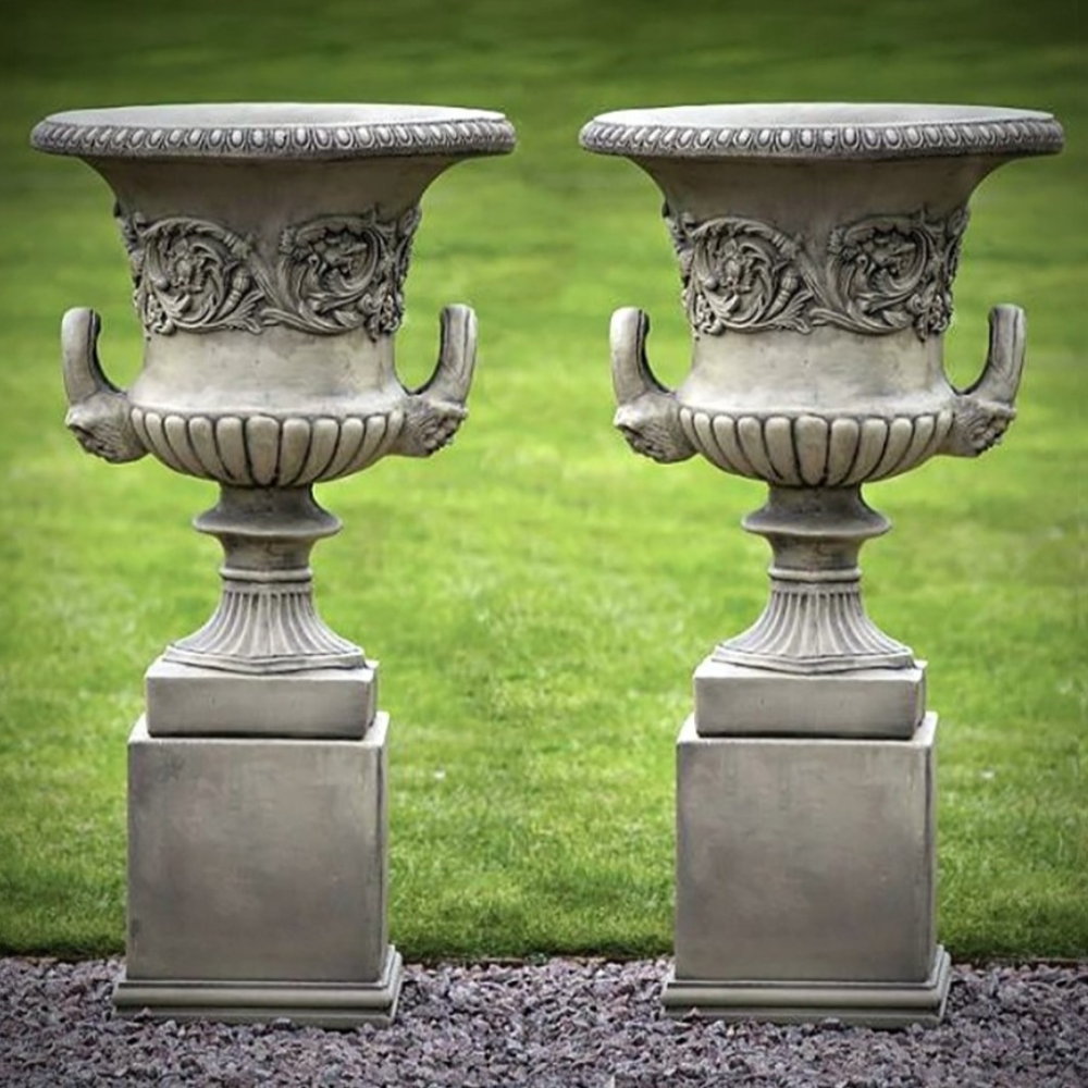 Large Grecian Urn Planter Pair Garden Ornament Decoration