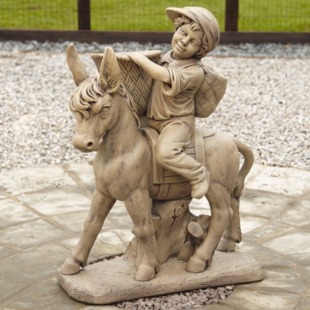 Boy and Donkey PlanterBoy & Donkey Planter Garden Ornament