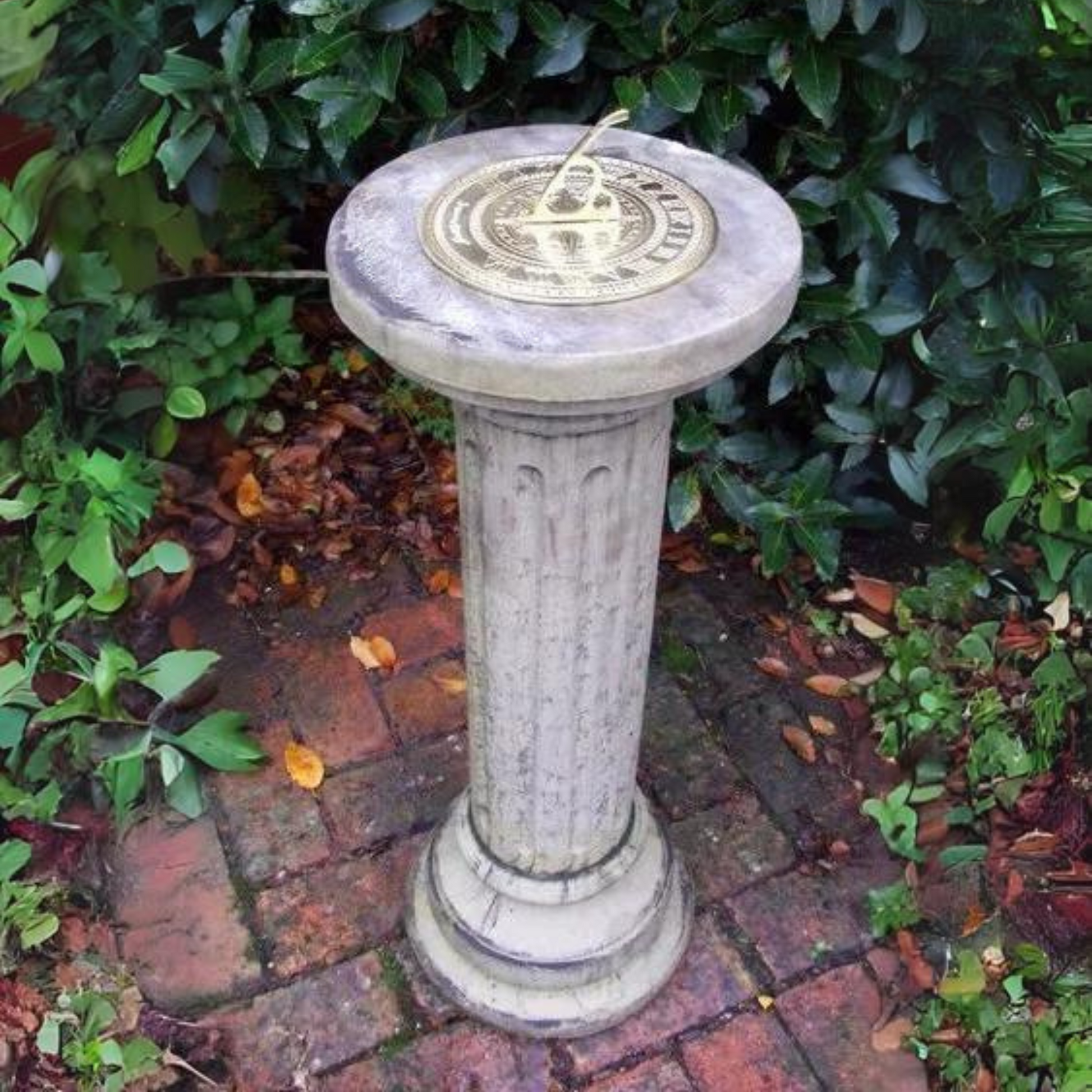 Brighton Stone & Brass Sundial Garden Ornament