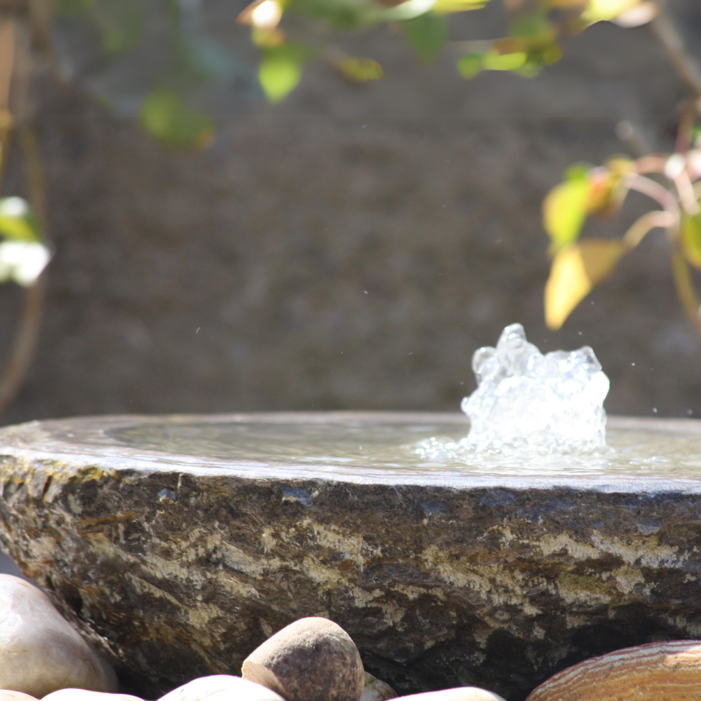 Bubbling Bowl Water Feature in Black Limestone