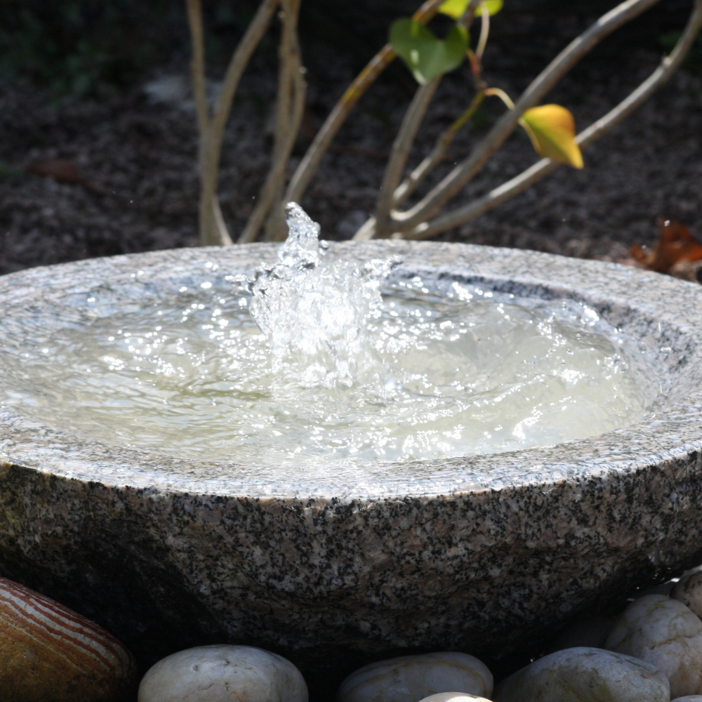 Large Bubbling Bowl Water Feature In Grey Granite