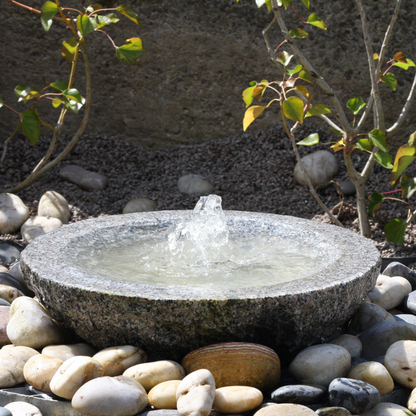 Large Bubbling Bowl Water Feature In Grey Granite