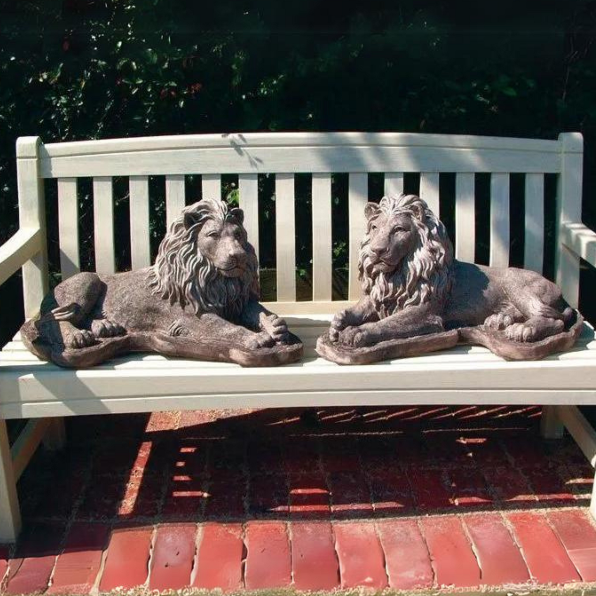 Chatsworth Lion Pair Stone Garden Ornaments