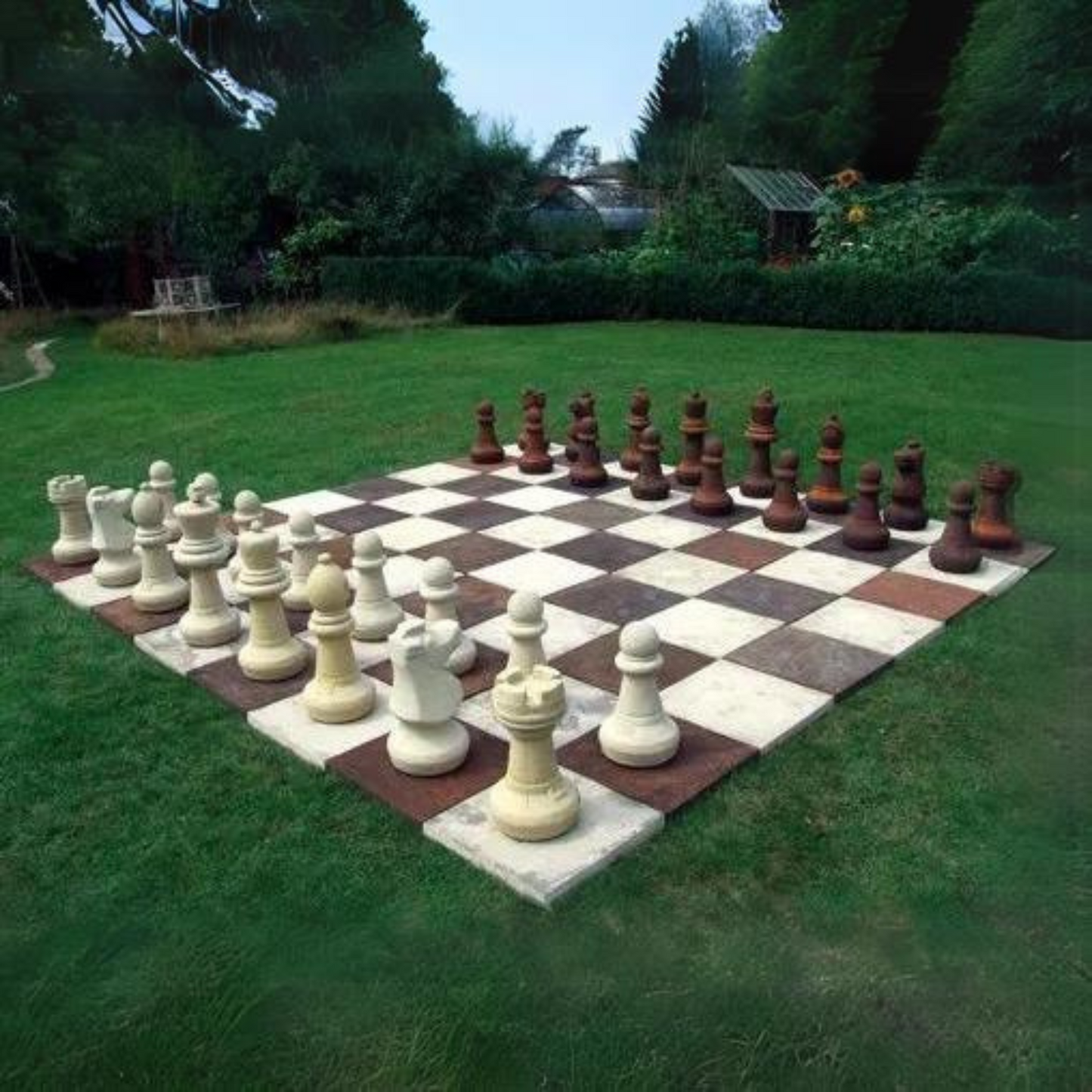 Chess Set Stone Garden Ornament