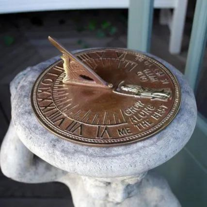 Classical Aged Stone & Brass Sundial