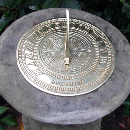 Classical Sundial Stone & Brass Garden Ornament