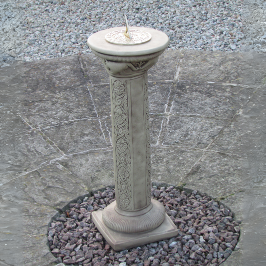 Column & Flower Sundial Garden Ornament