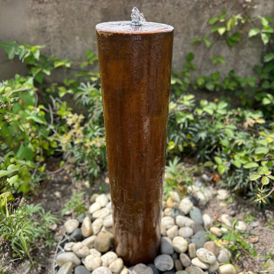 Corten Steel Column Garden Water Feature
