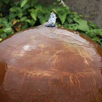 Corten Steel Sphere Garden Water Feature