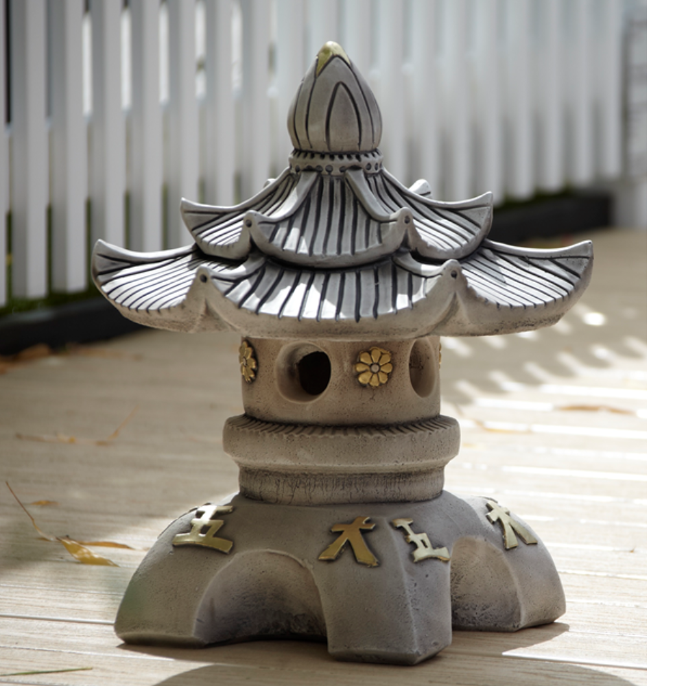 Double Top Pagoda Oriental Garden Ornament