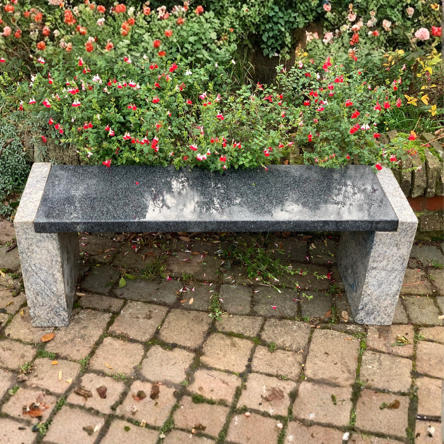 EpsonTwoToneGranitePolishedGardenBenchMedium