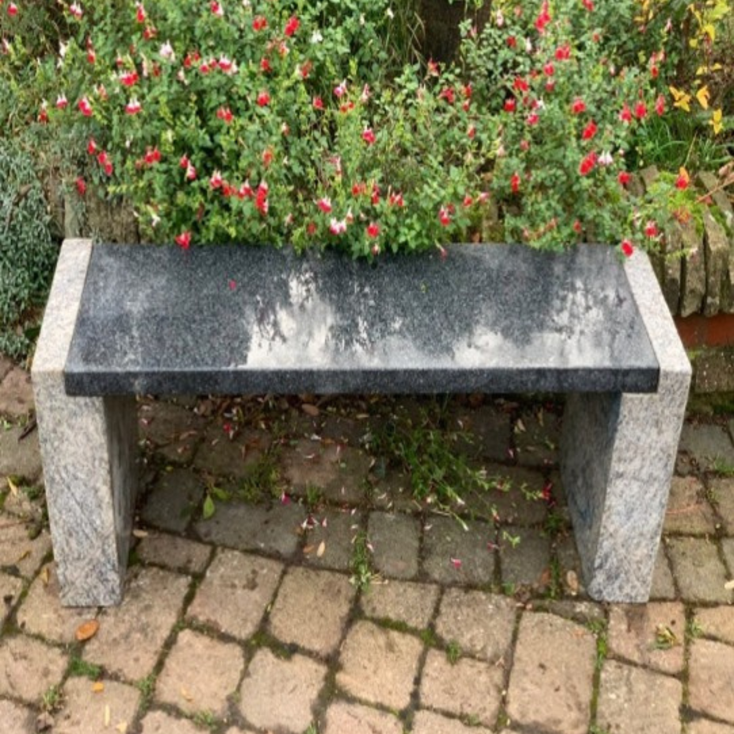 Epson Two Tone Granite Polished Garden Bench Small