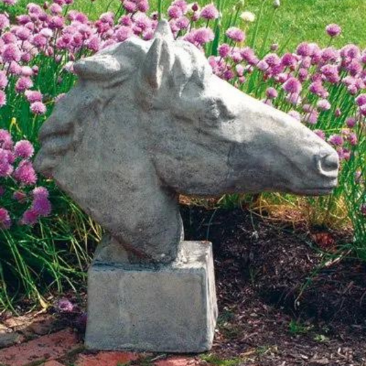 Equine Bust Horse Head Stone Garden Ornament