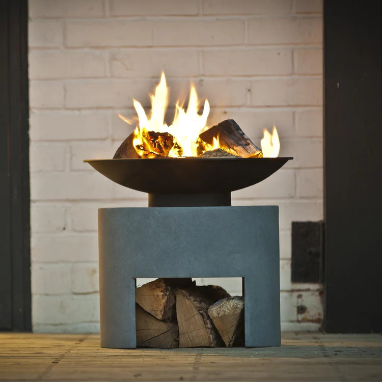 Fire Pit & Oval Console Cement