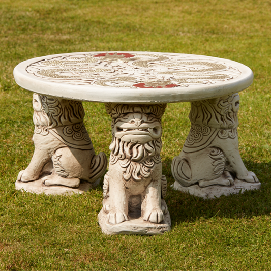 Foo Dog Table Oriental Garden Ornament