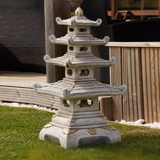 Four Tier Pagoda Oriental Garden Ornament