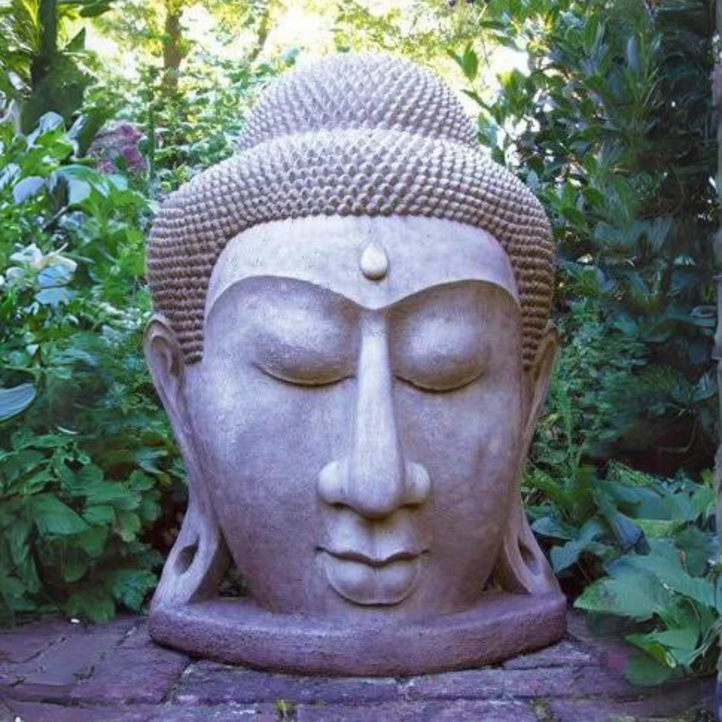 Grand Buddha Head Oriental Stone Garden Ornament