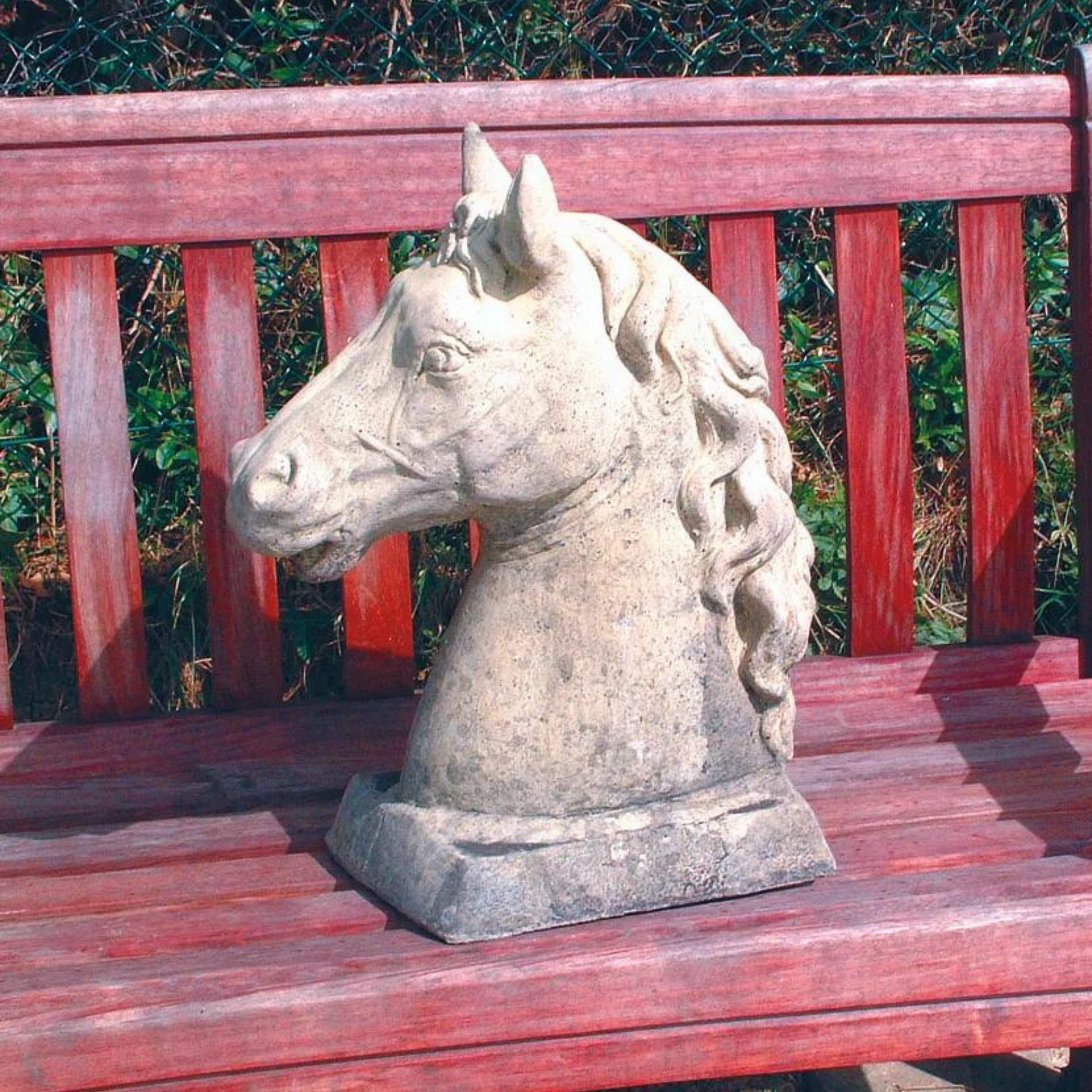 Horses Head Stone Garden Ornament