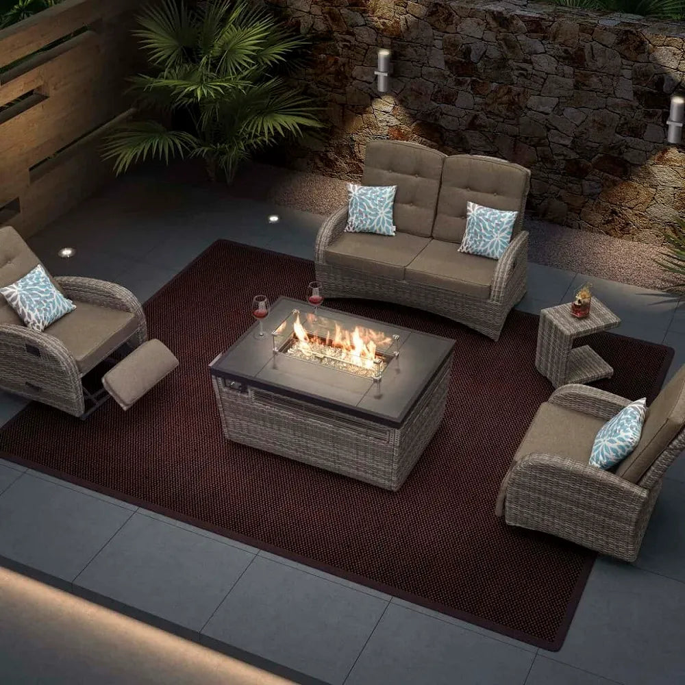 Jarlath Firepit Reclining Sofa Set