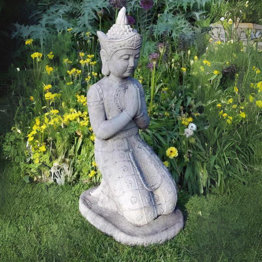 Kneeling Buddha Oriental Stone Garden Ornament