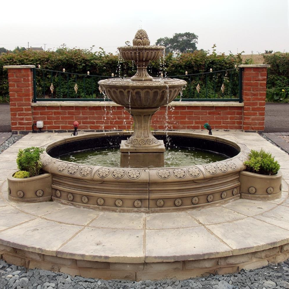 Large Circular Fountain Water Feature Stone Garden Decoration