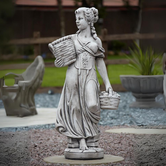 Large Girl & Basket Statue Ornament