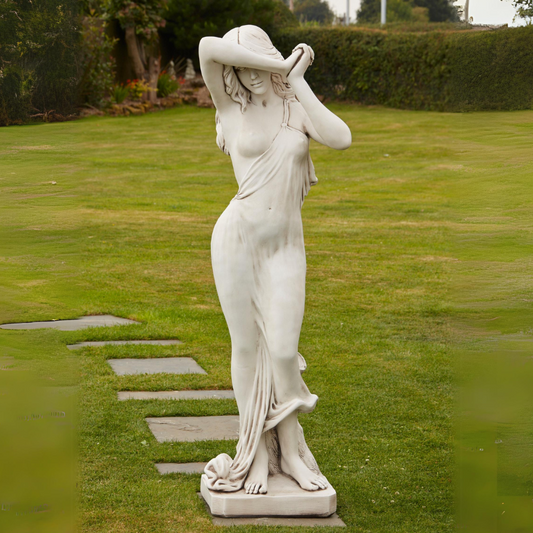 Large Shy Maiden Stone Garden Statue Decoration